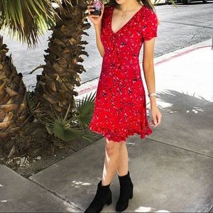 Sfera Red Floral Dress EUR Small